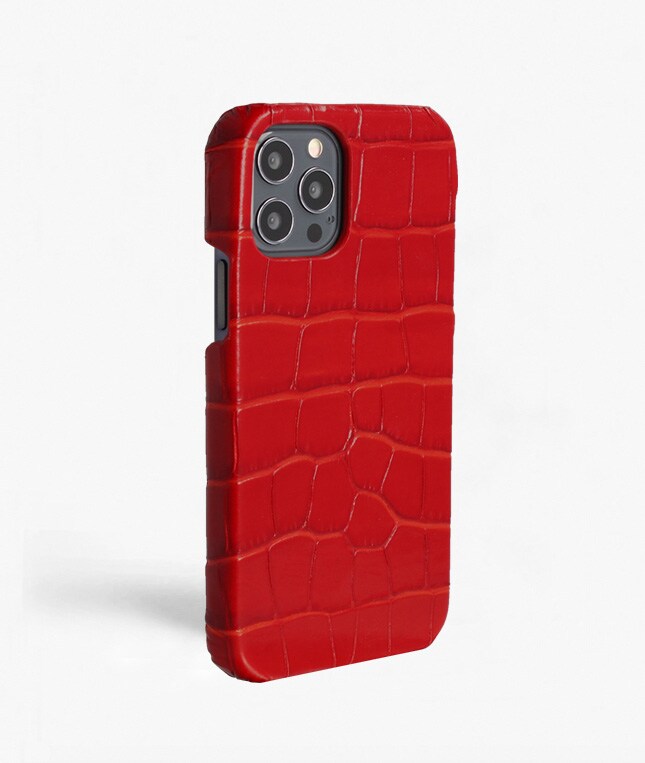 Skal iPhone 12/iPhone 12 Pro Croco Röd