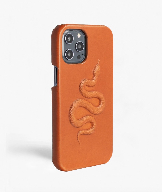 Skal iPhone 12 Pro Max Snake Cognac