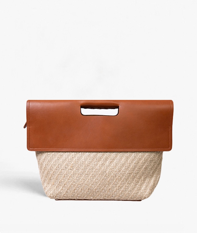 Classy Bag Jute Leather Vegetable Tanned Brun