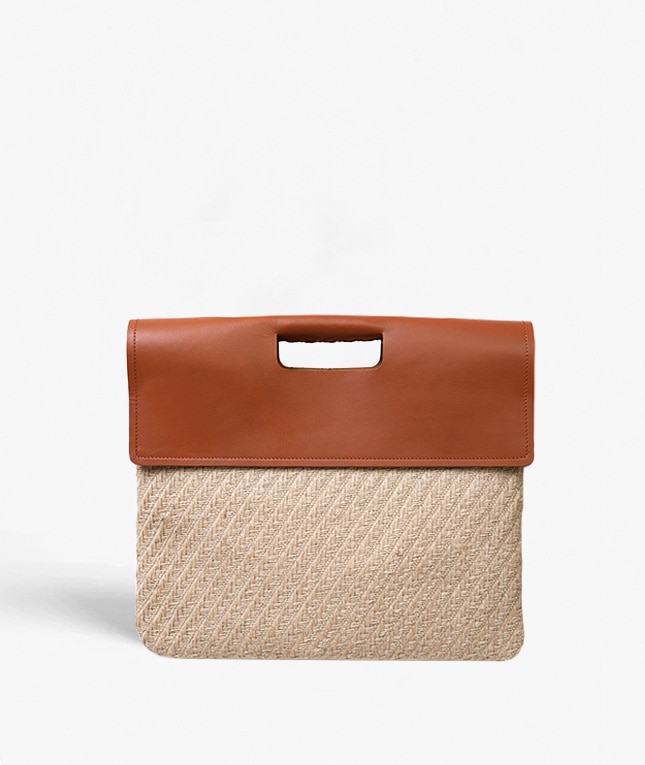 Trend Bag Jute Leather Vegetable Tanned Brun