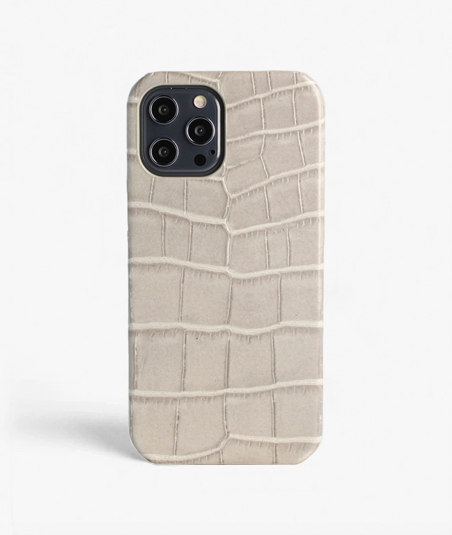 Skal iPhone 12 Pro Max Croco Grå