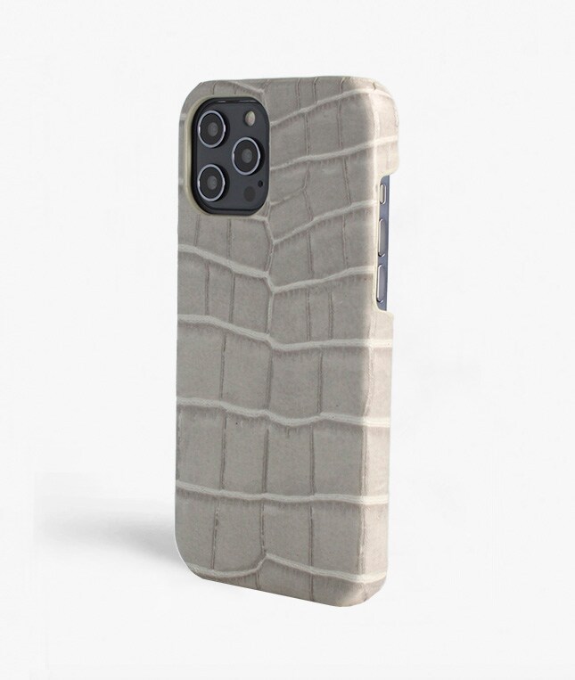 Skal iPhone 12 Pro Max Croco Grå