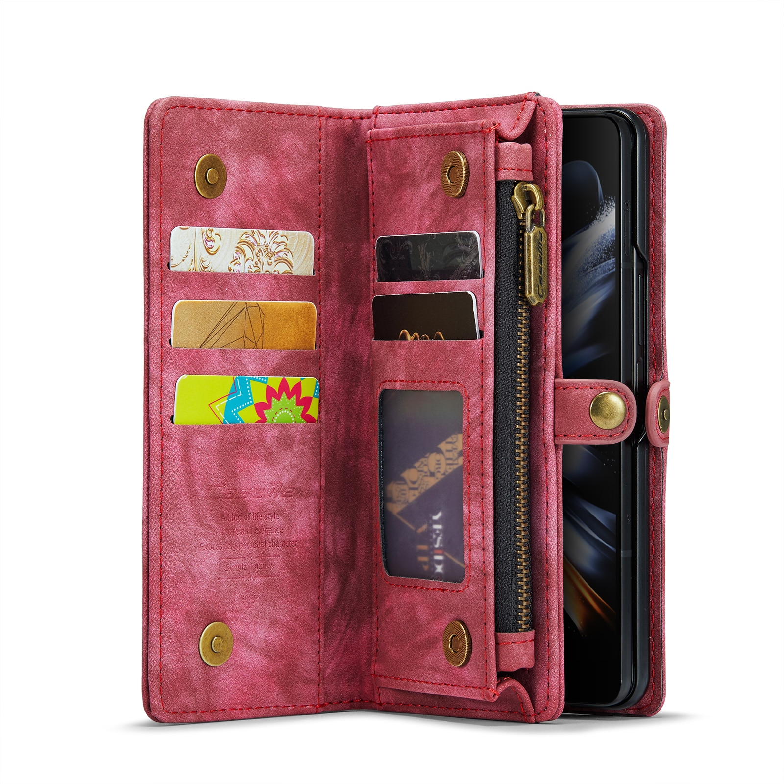 Multi-slot Plånboksfodral Samsung Galaxy Z Fold 4 röd