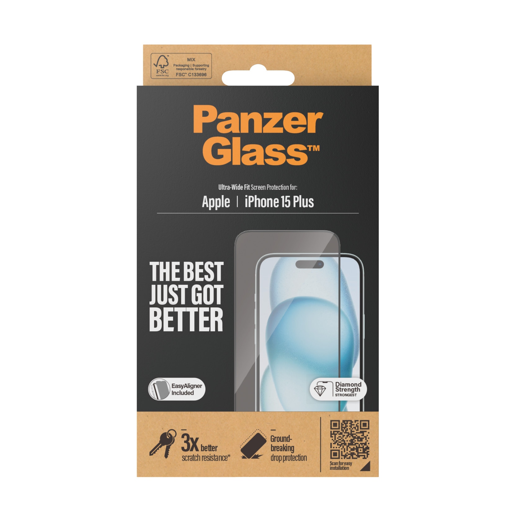 iPhone 15 Plus Screen Protector (with EasyAligner) Ultra Wide Fit
