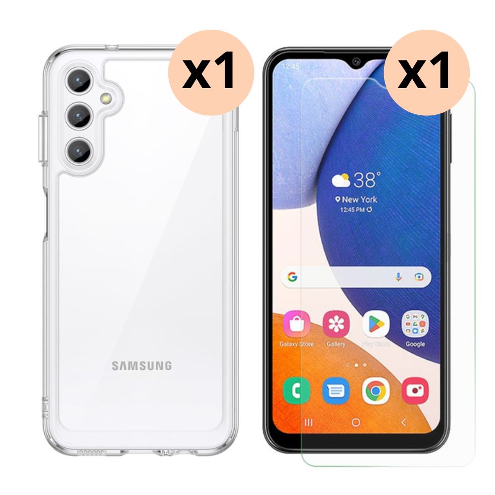 Samsung Galaxy A14 Kit med Skal och Skärmskydd