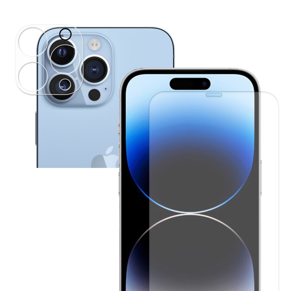 iPhone 15 Pro Kameraskydd och Skärmskydd Härdat Glas