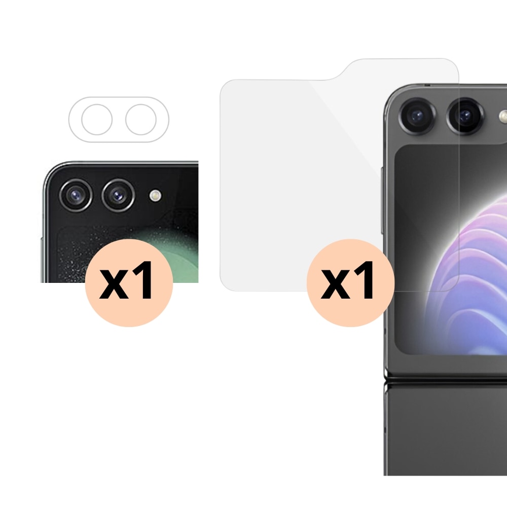Samsung Galaxy Z Flip 5 Kameraskydd och Skärmskydd Härdat Glas