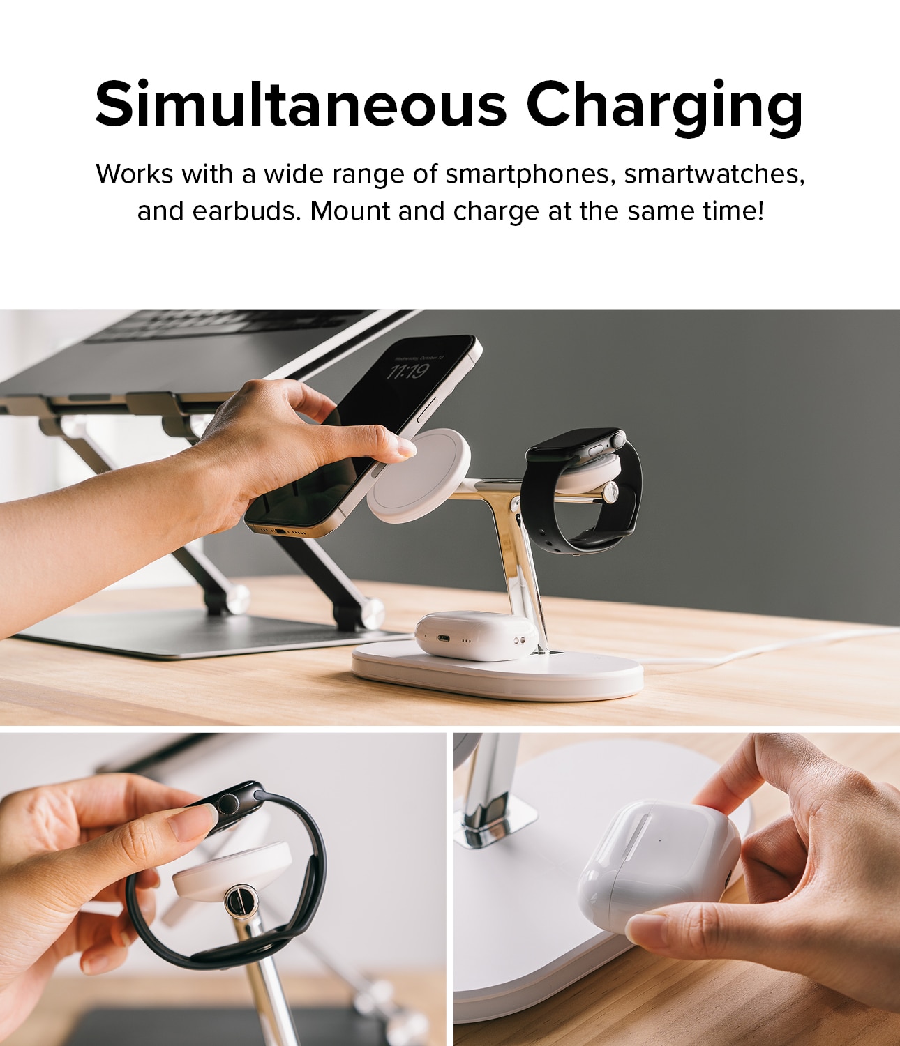 3-in-1 MagSafe Wireless Charger Stand vit