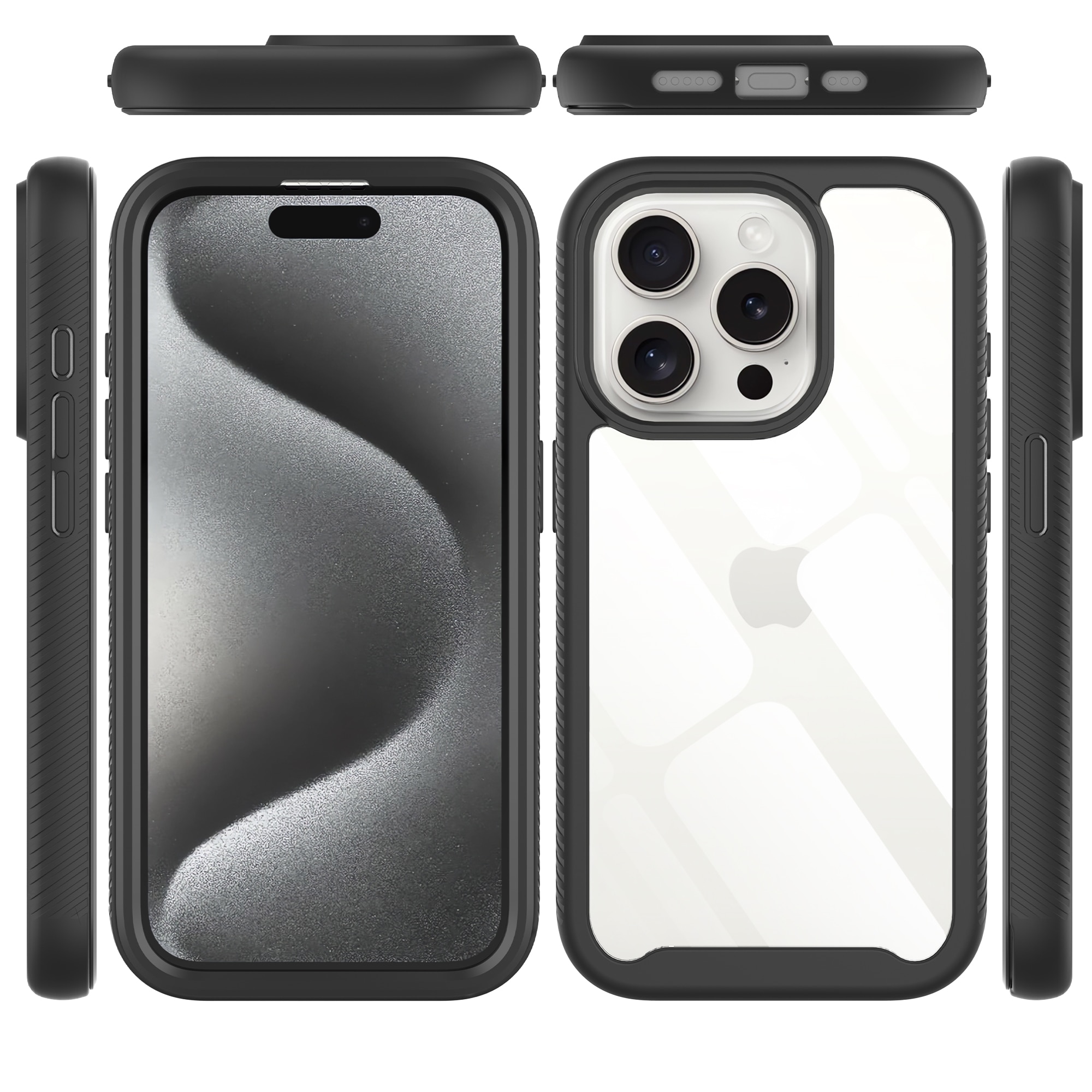Full Protection Case iPhone 15 Pro Max Svart