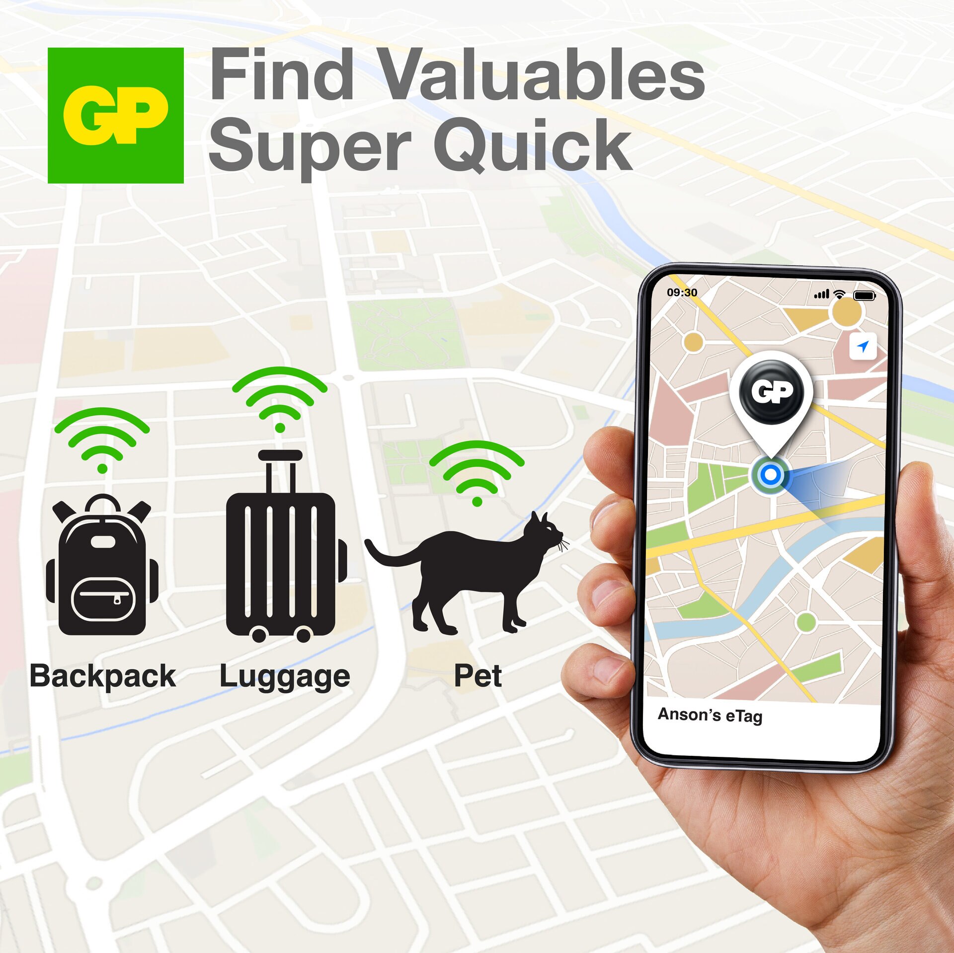 eTag Smart Tracker (1-pack) svart