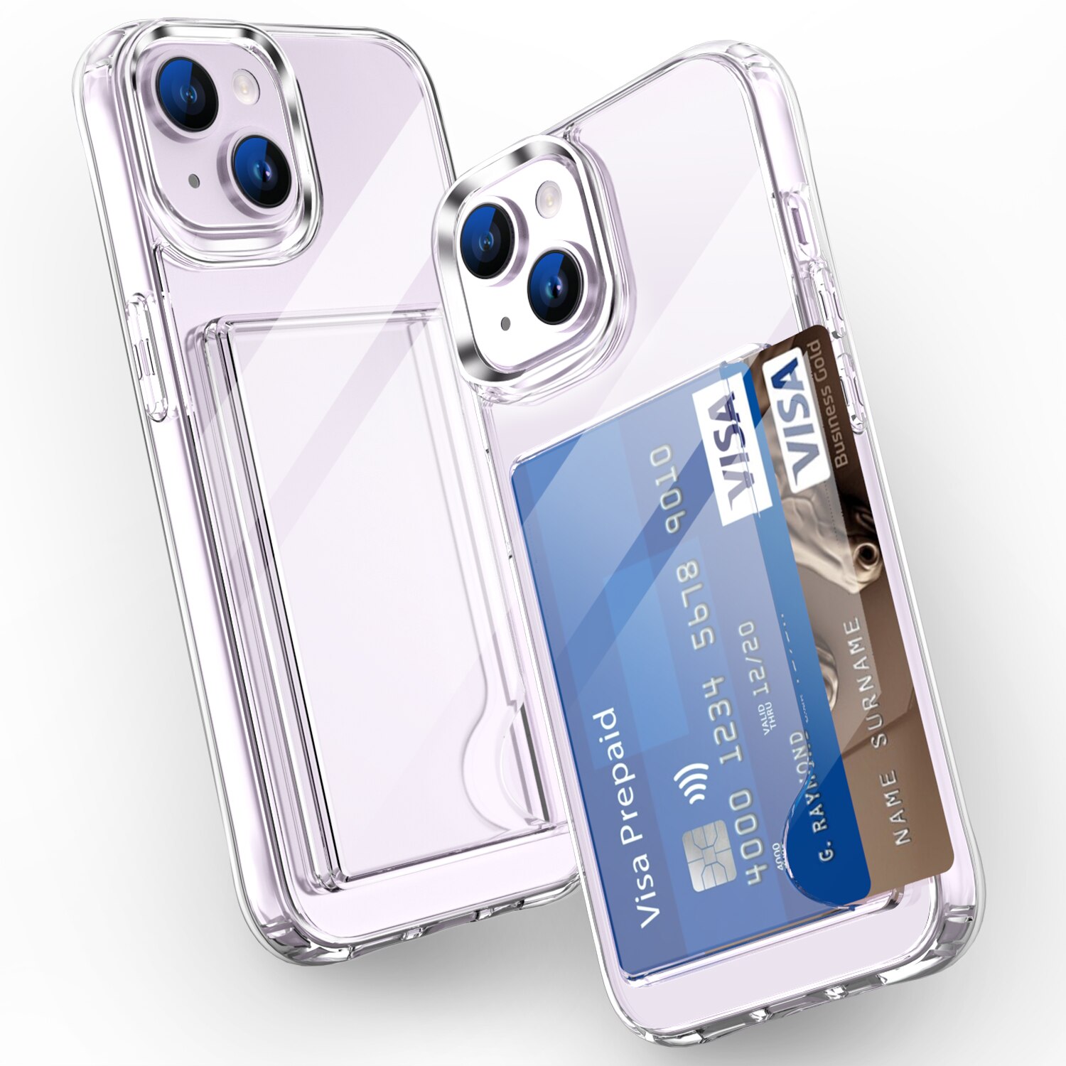 Hybridskal Kortfack iPhone 15 transparent