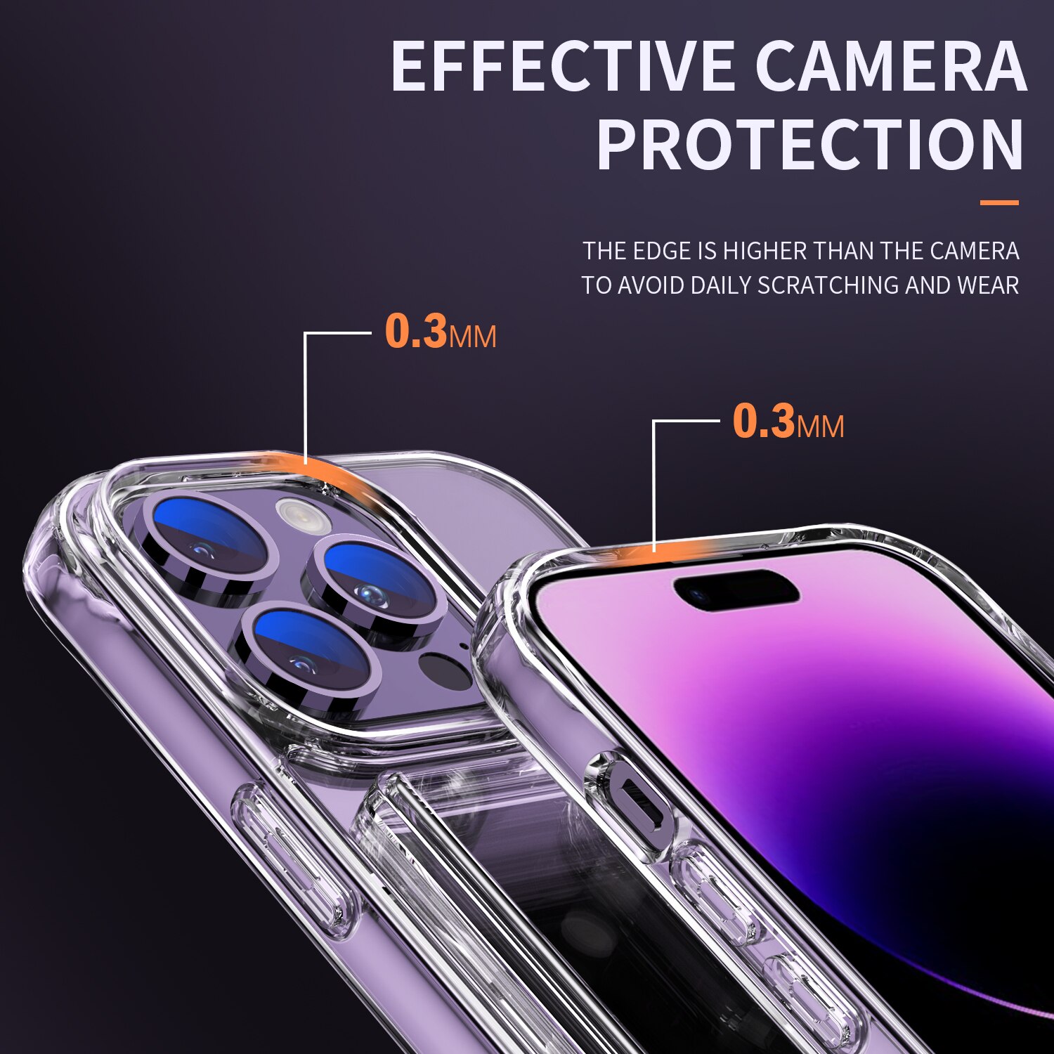Hybridskal Kortfack iPhone 15 Pro Genomskinlig