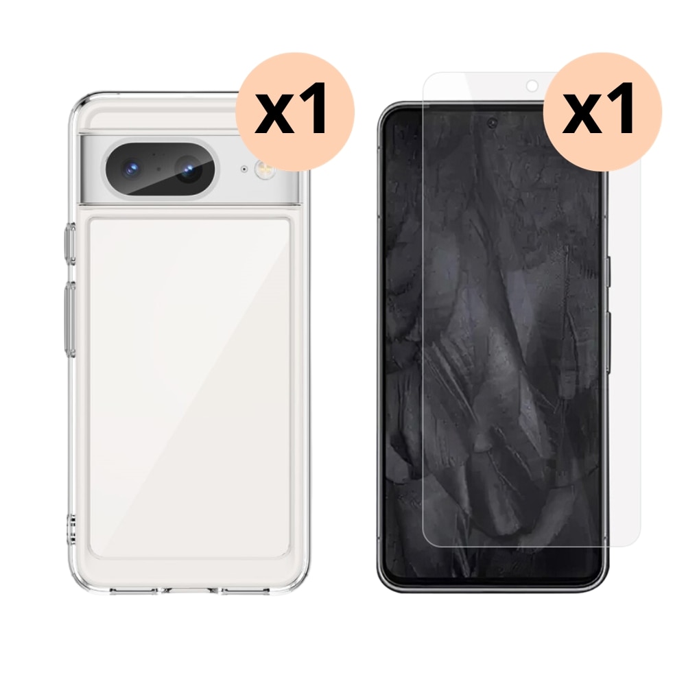 Google Pixel 8 Kit med Skal och Skärmskydd