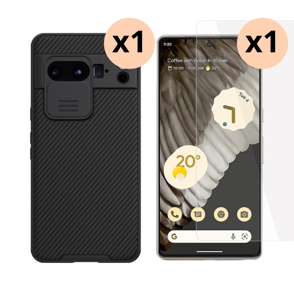 Google Pixel 8 Pro Kit med CamShield Skal och Skärmskydd