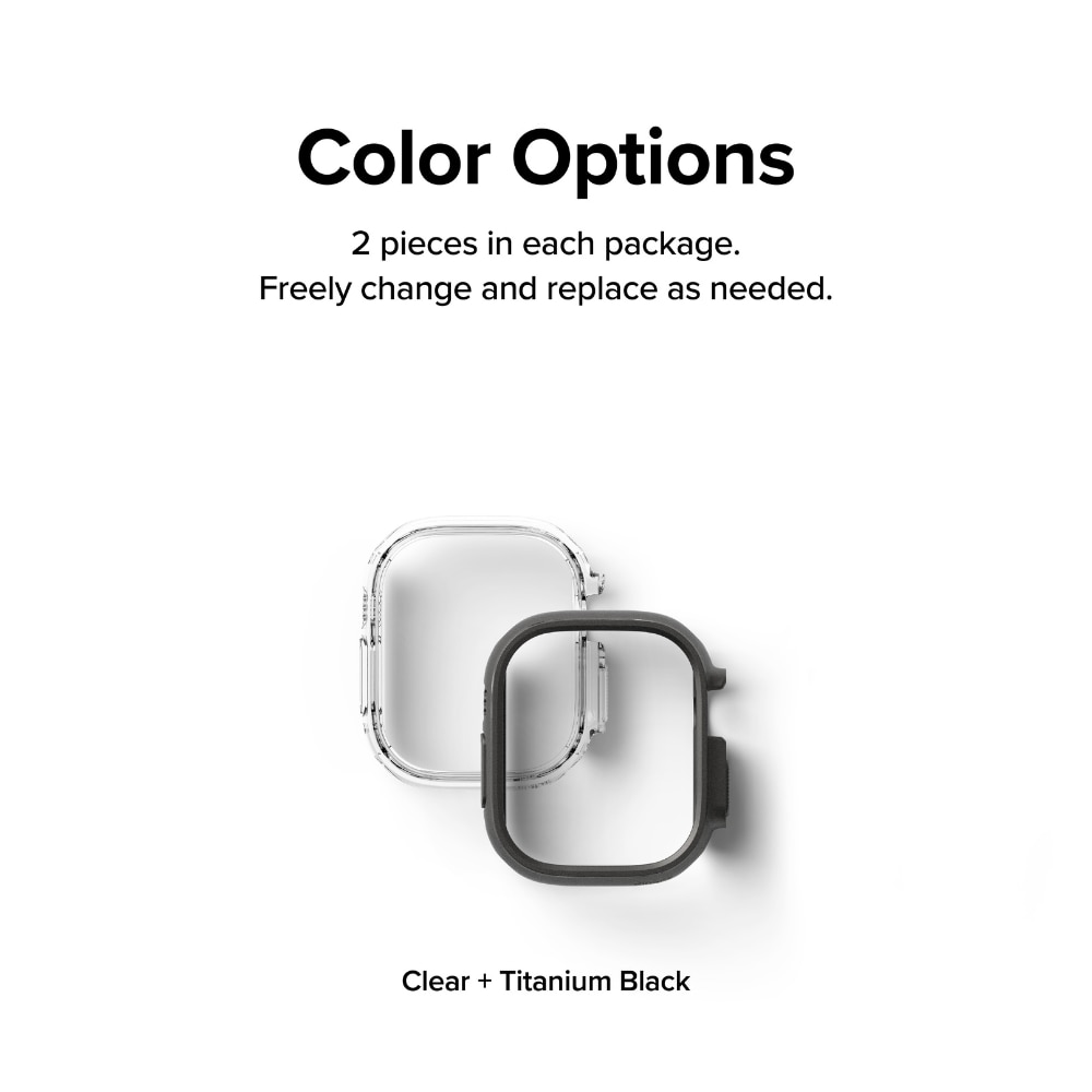 Slim Case (2-pack) Apple Watch Ultra 49mm Titanium Black & Clear