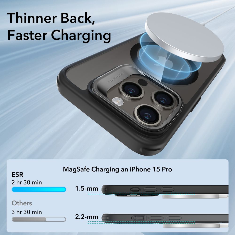 Classic Kickstand HaloLock MagSafe iPhone 15 Pro Svart/transparent