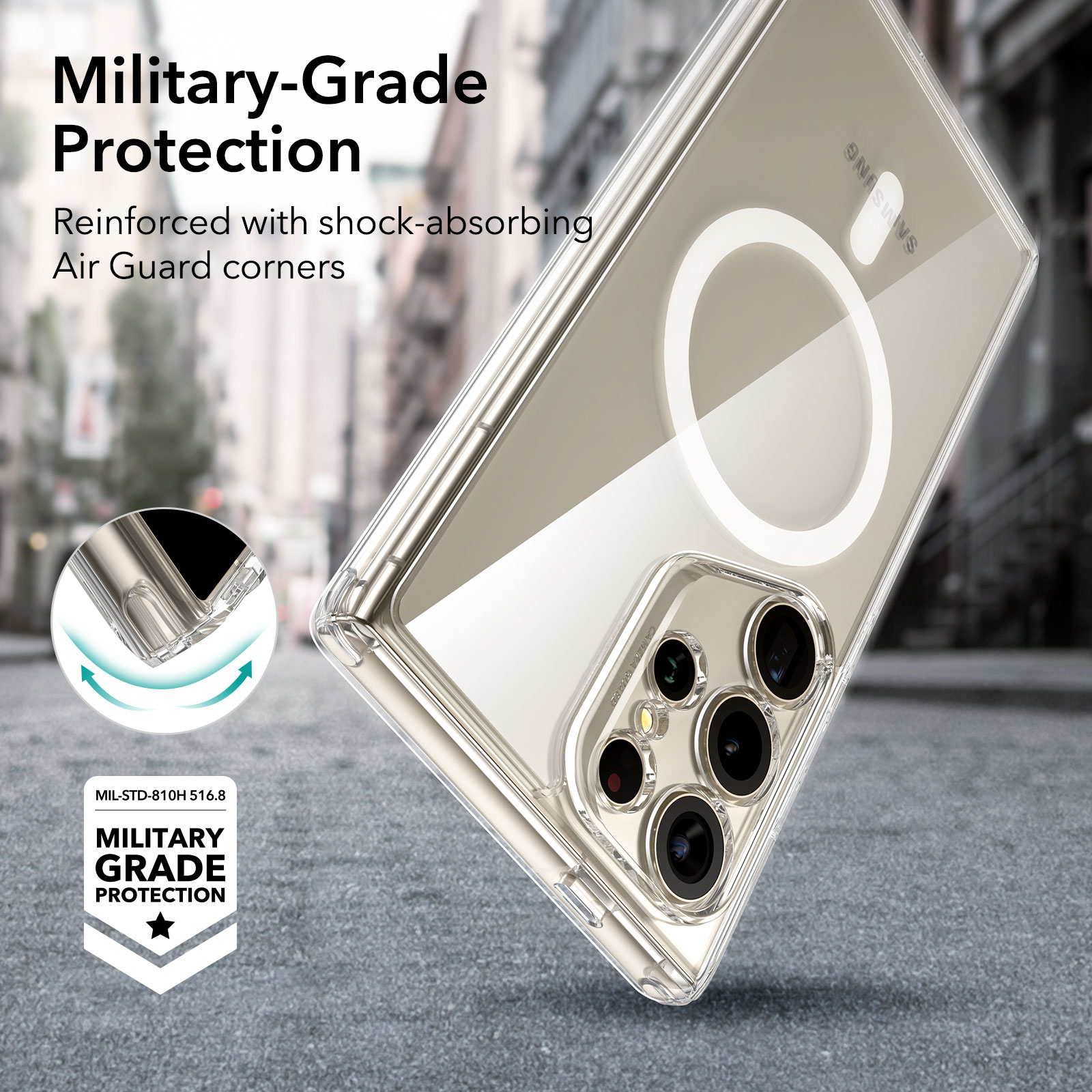 Classic Hybrid HaloLock MagSafe Samsung Galaxy S24 Ultra Clear
