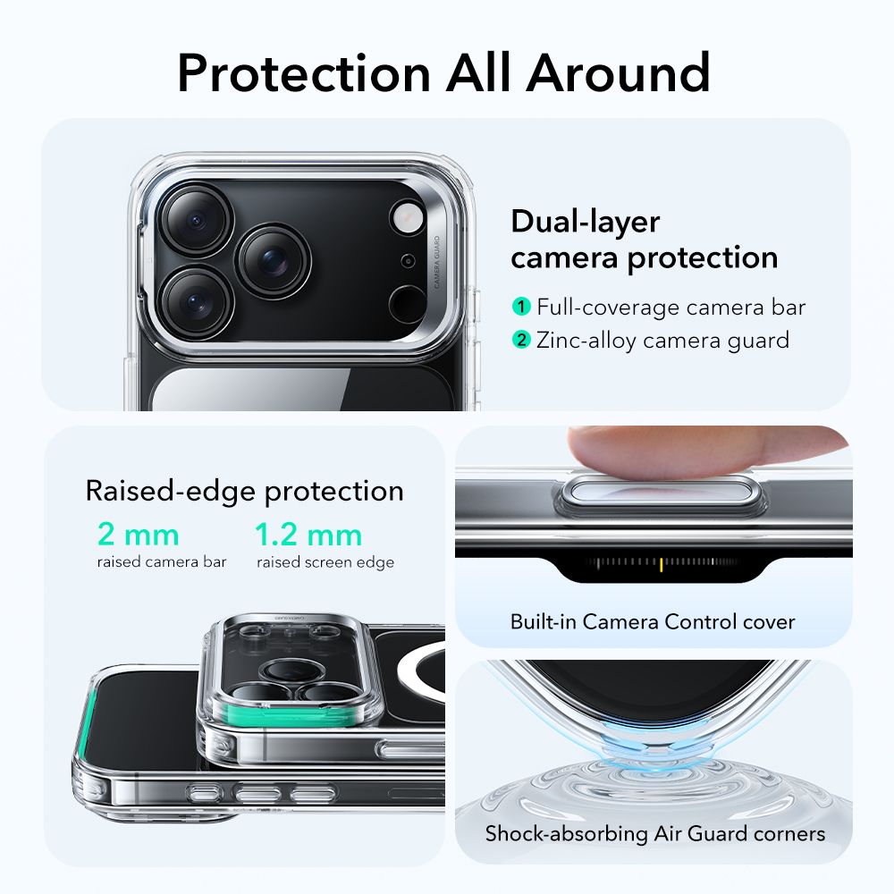 Classic Kickstand HaloLock MagSafe iPhone 17 Pro Genomskinlig