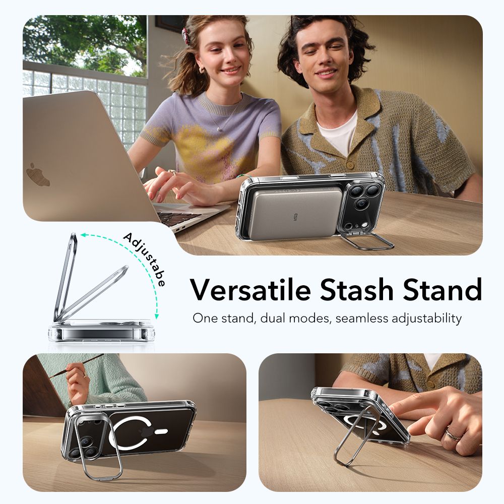 Classic Kickstand HaloLock MagSafe iPhone 17 Pro Genomskinlig