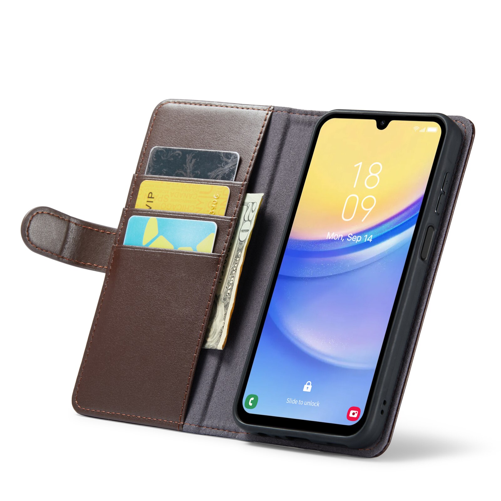 Äkta Läderfodral Samsung Galaxy A25 Brun