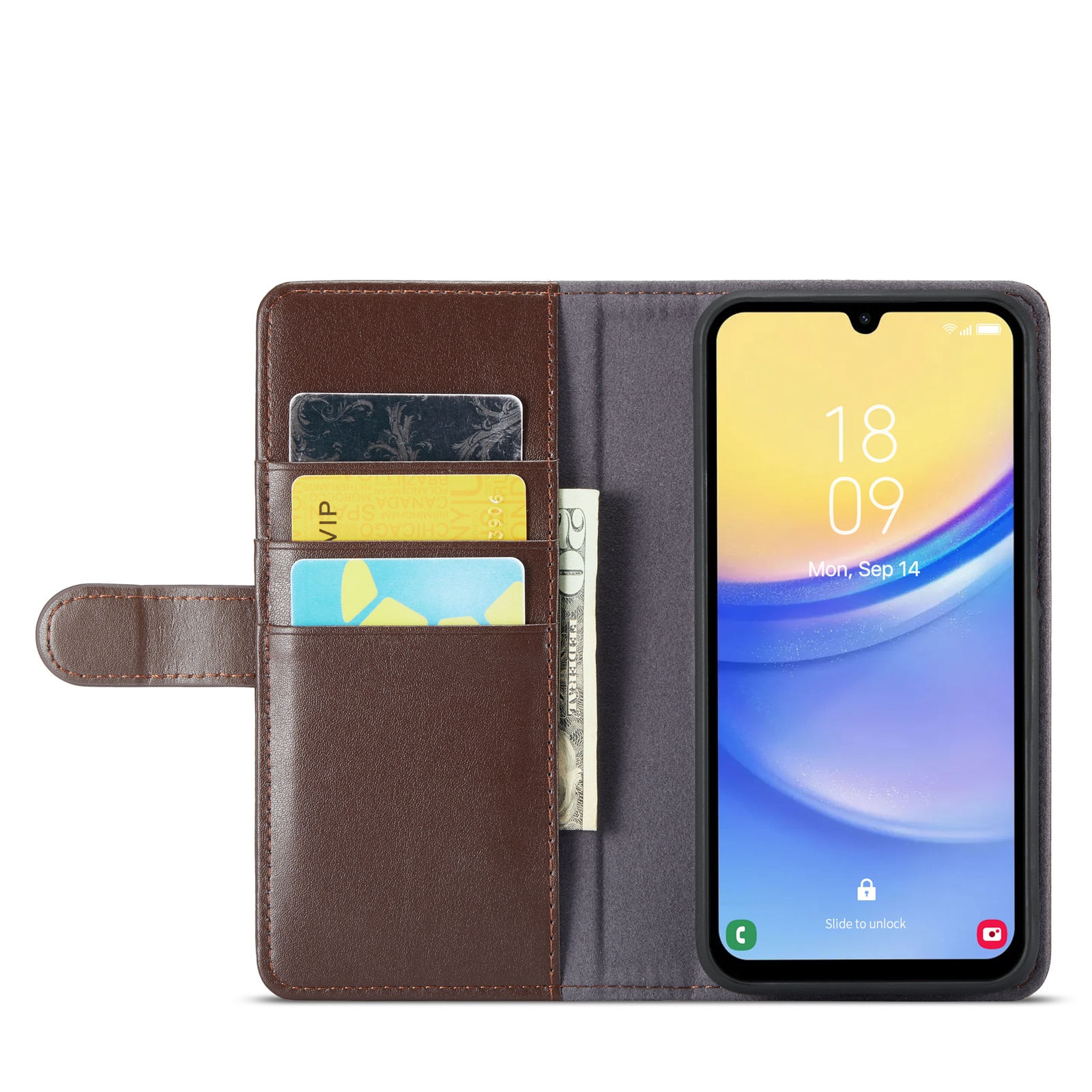Äkta Läderfodral Samsung Galaxy A25 Brun