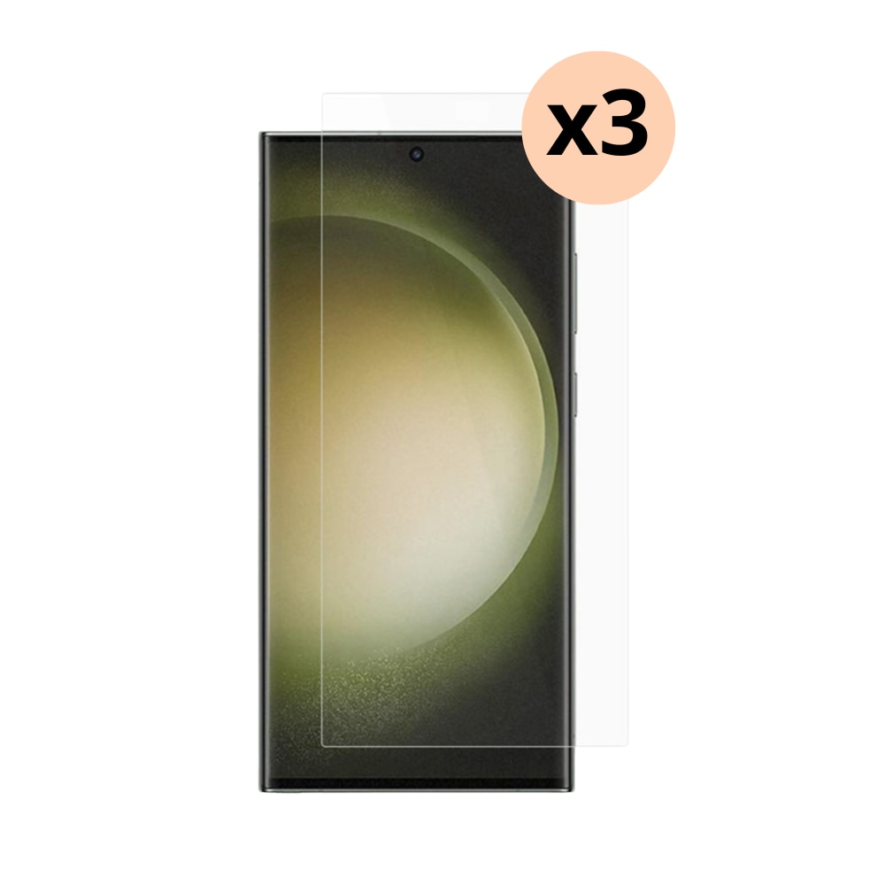 Kit Samsung Galaxy S24 Ultra, 3-pack Härdat Glas 0.3mm Skärmskydd