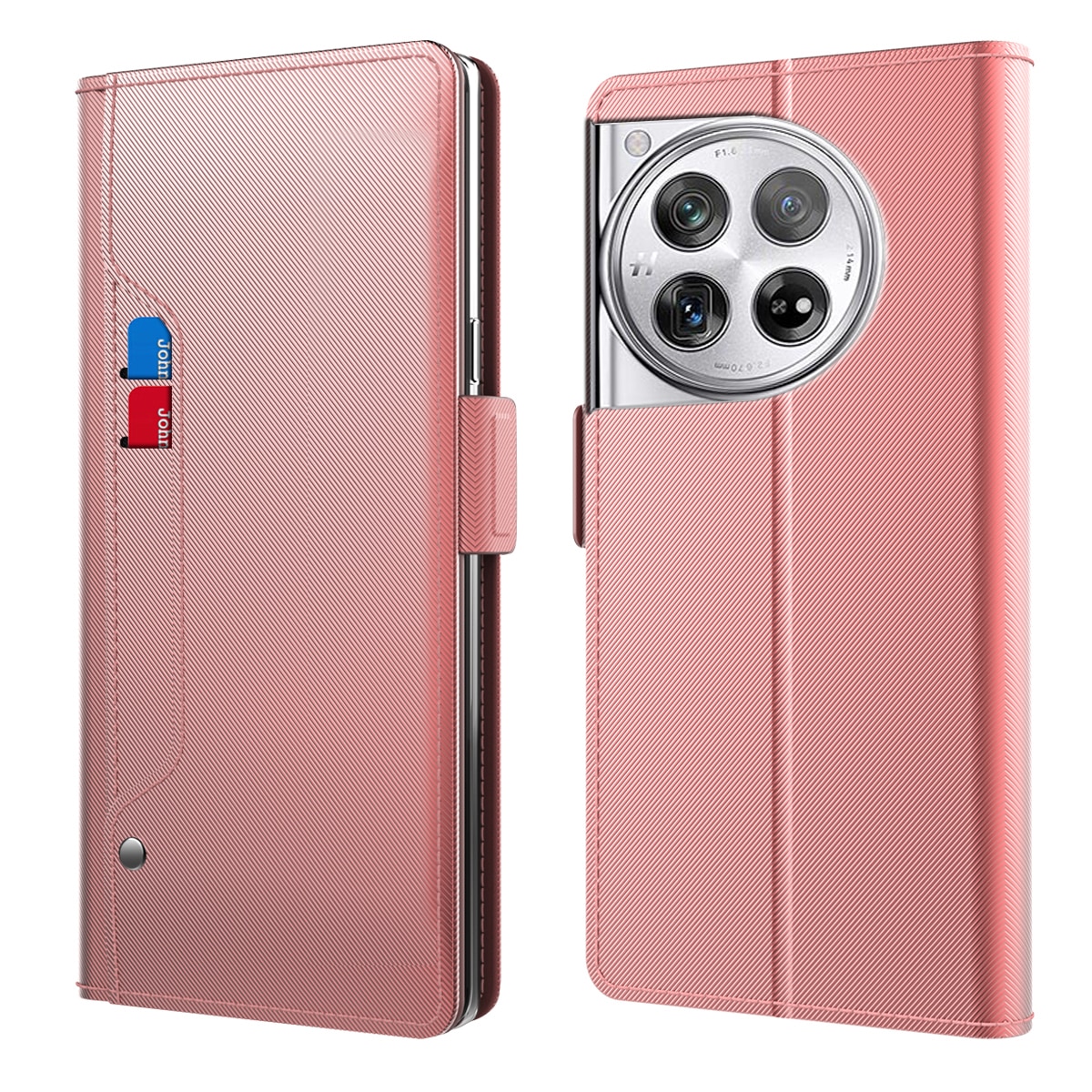 Plånboksfodral Spegel OnePlus 12 rosa guld