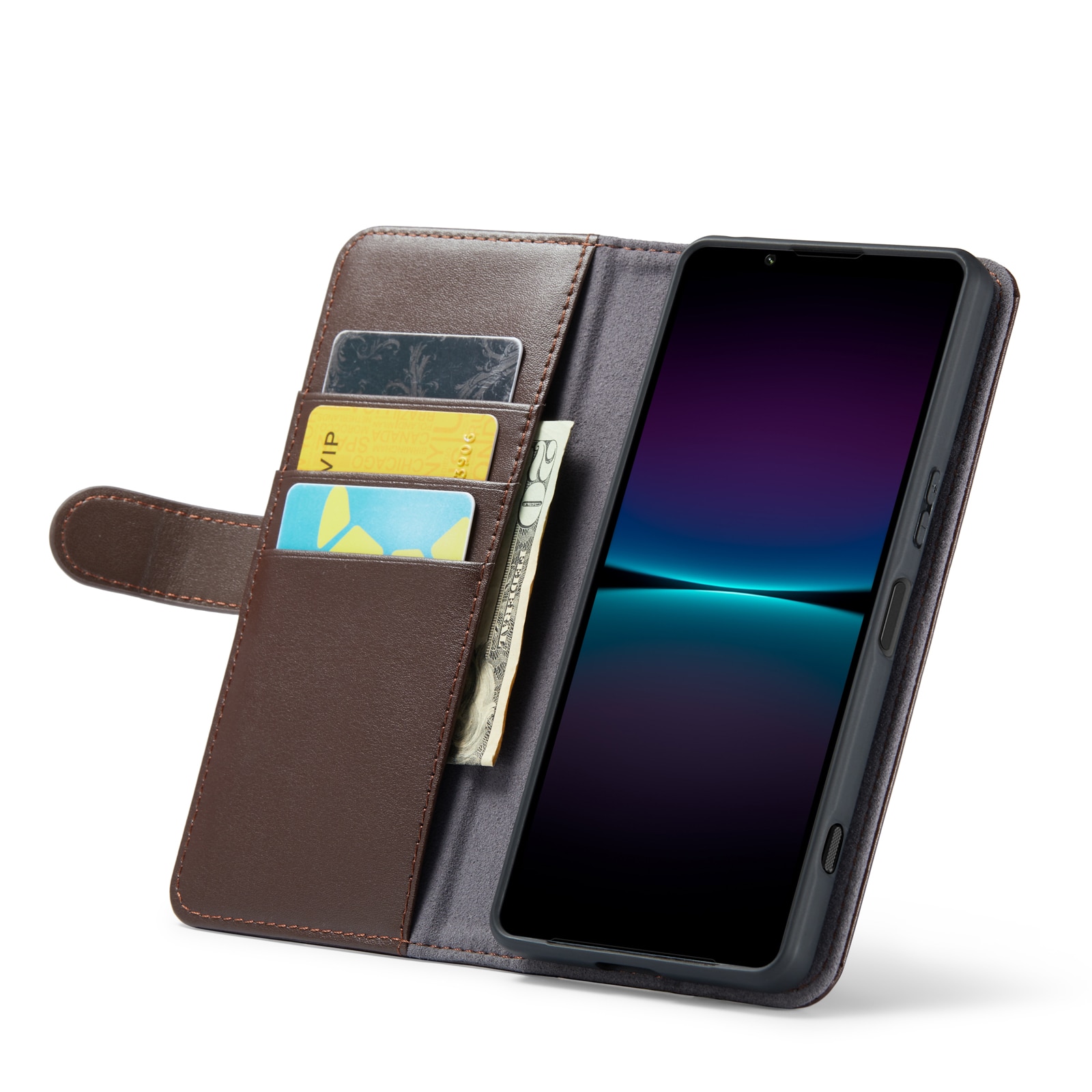 Äkta Läderfodral Sony Xperia 1 VI Brun