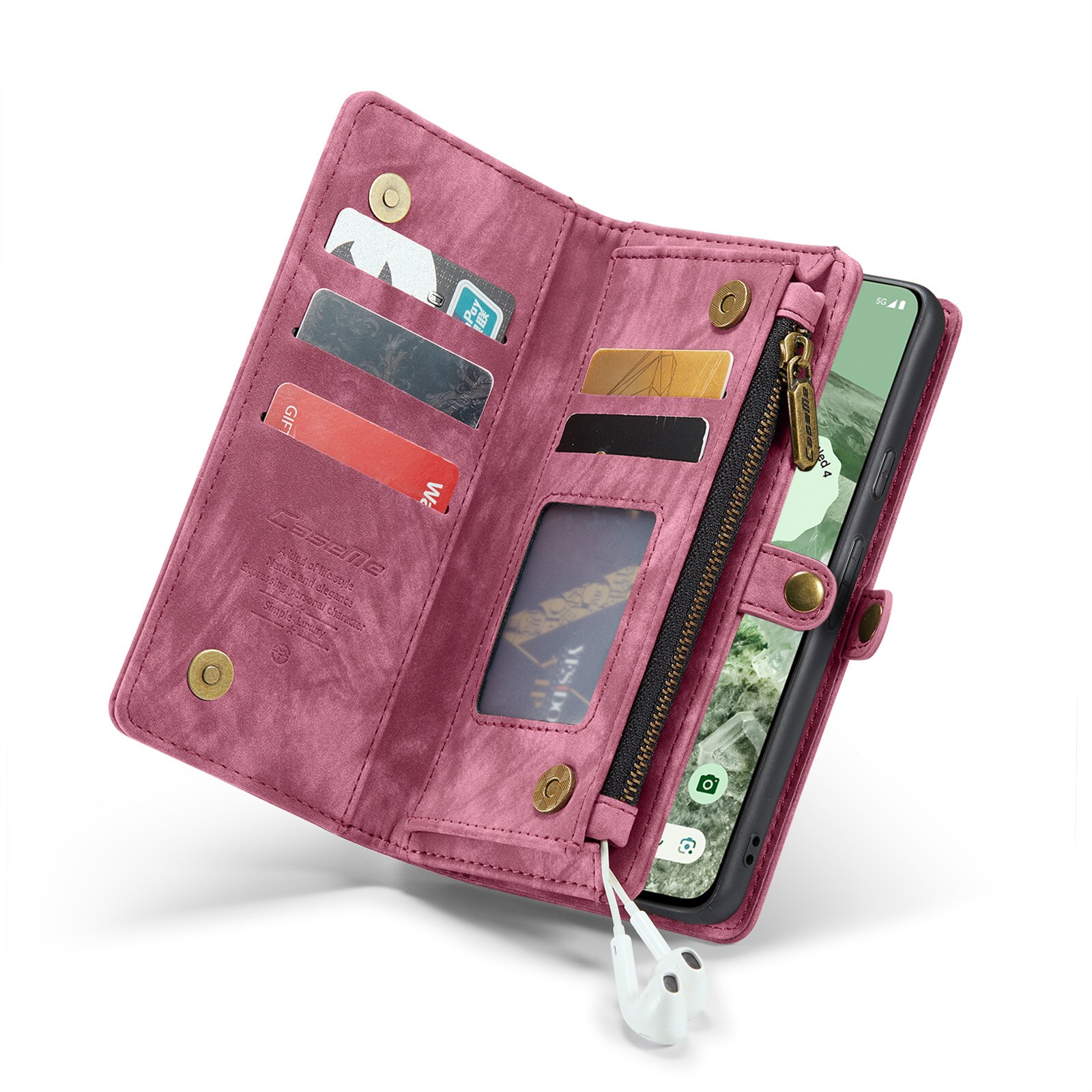 Multi-slot Plånboksfodral Google Pixel 8a Röd