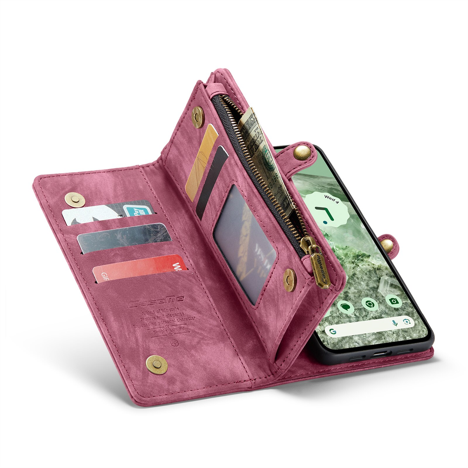 Multi-slot Plånboksfodral Google Pixel 8a Röd