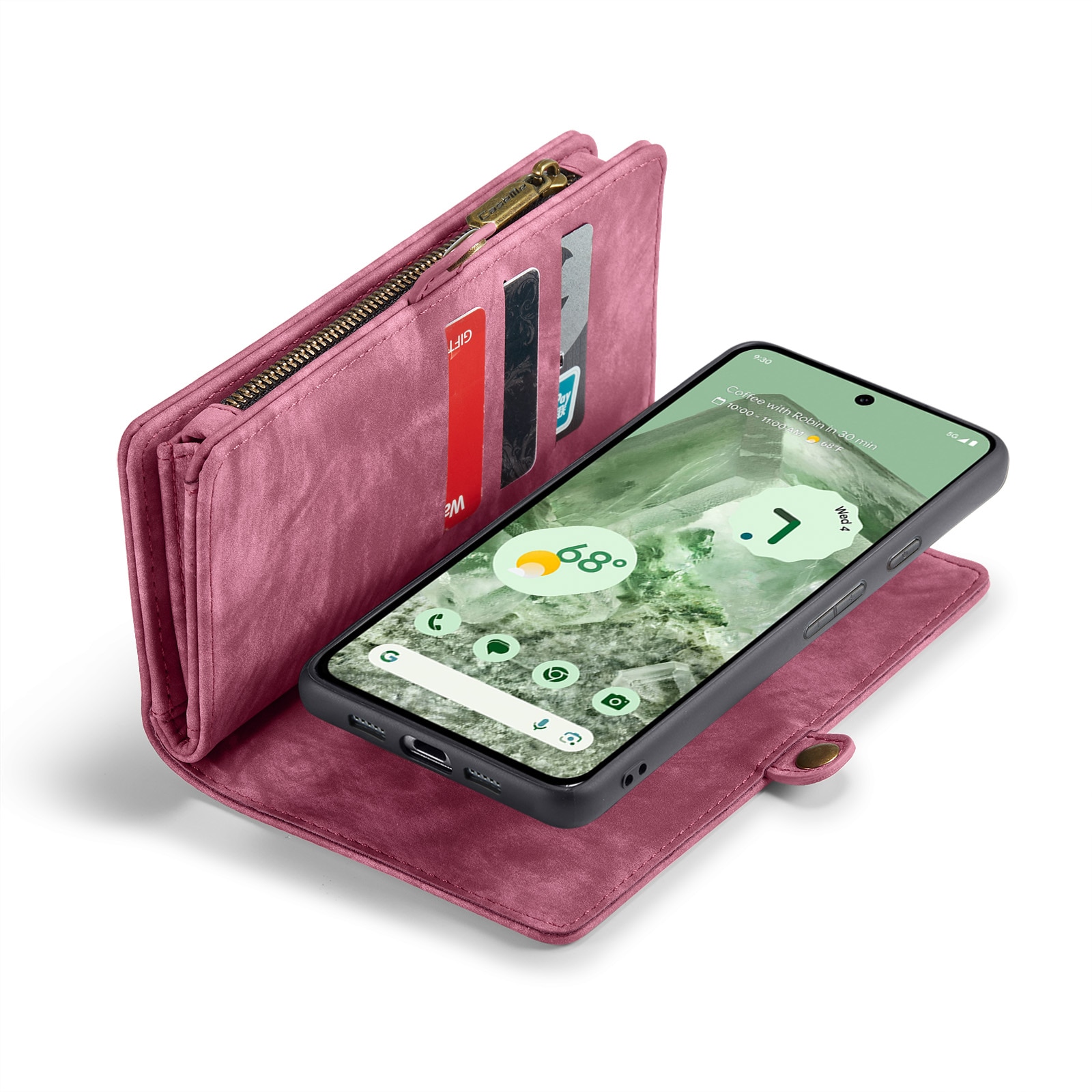 Multi-slot Plånboksfodral Google Pixel 8a Röd