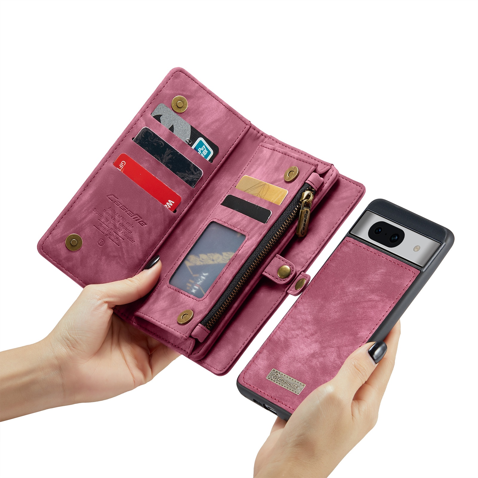 Multi-slot Plånboksfodral Google Pixel 8a Röd