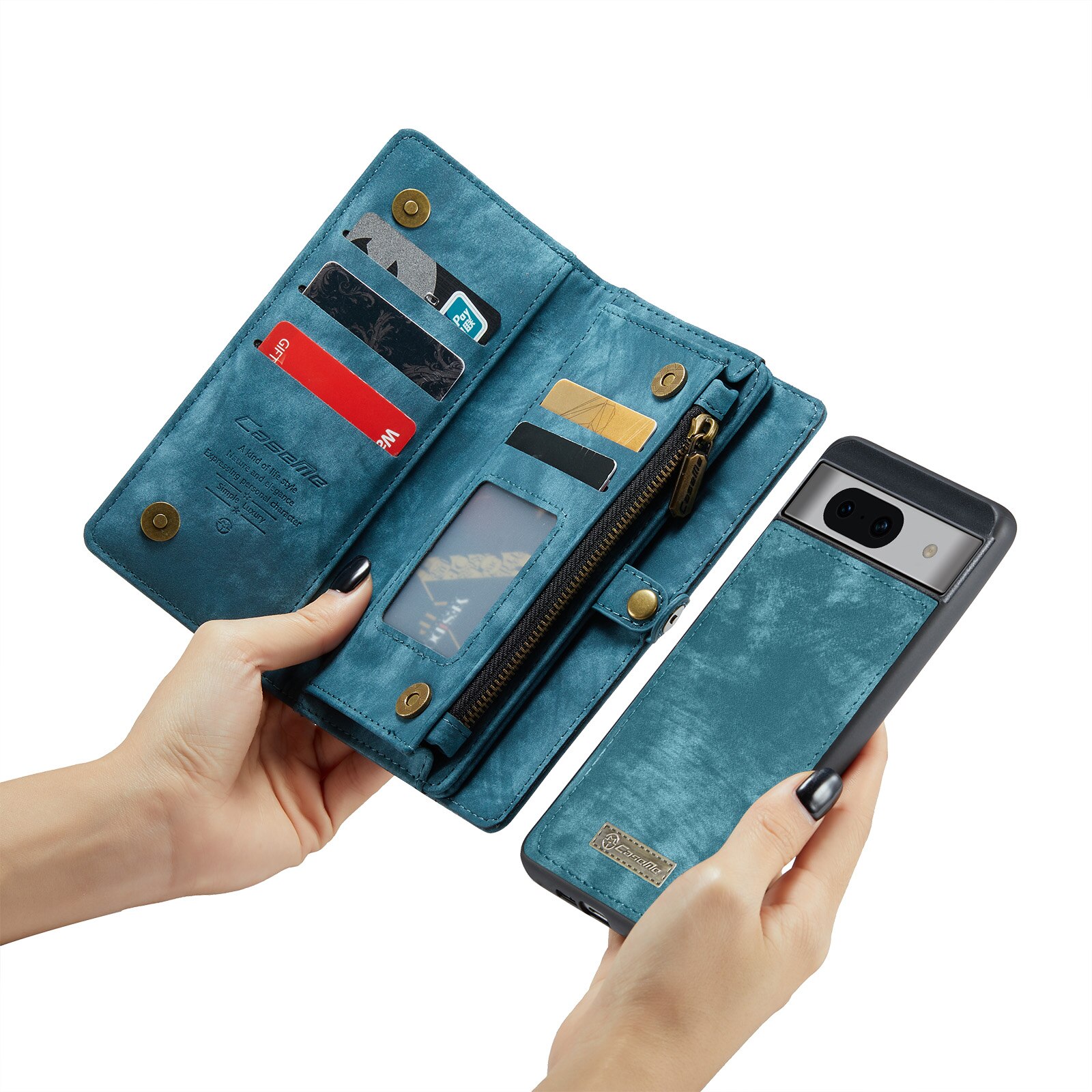 Multi-slot Plånboksfodral Google Pixel 8a Blå
