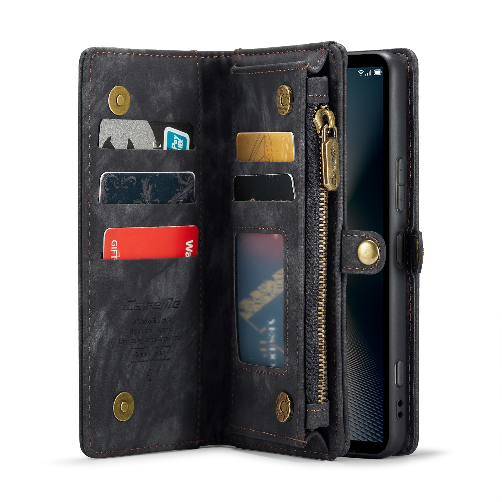 Multi-slot Plånboksfodral Sony Xperia 10 VI Grå