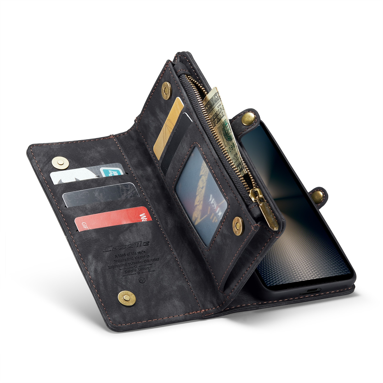 Multi-slot Plånboksfodral Sony Xperia 10 VI Grå