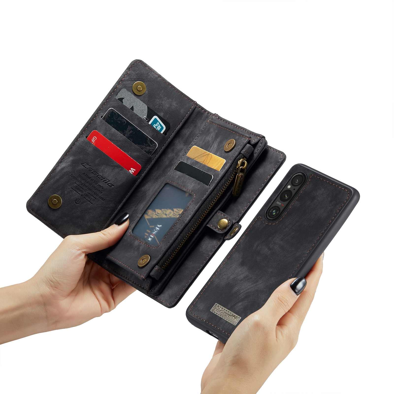 Multi-slot Plånboksfodral Sony Xperia 10 VI Grå
