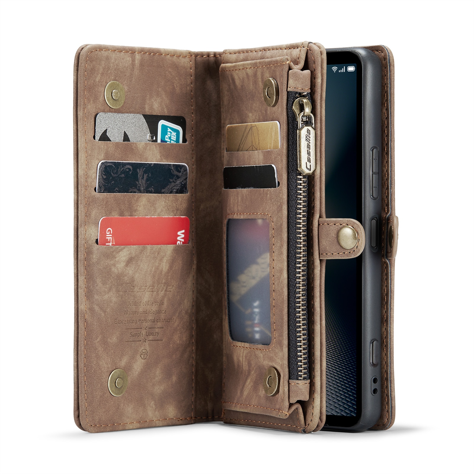 Multi-slot Plånboksfodral Sony Xperia 10 VI Brun