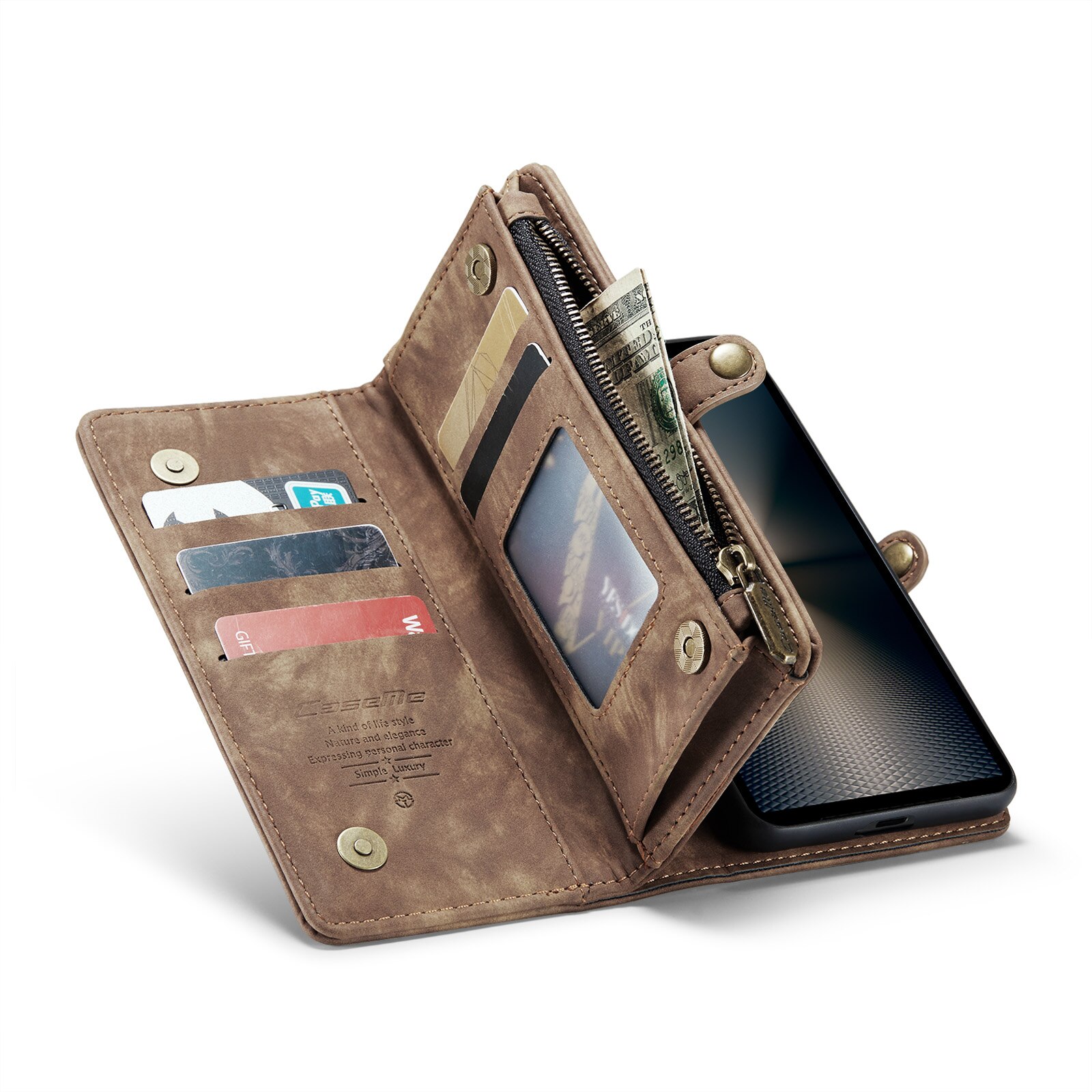 Multi-slot Plånboksfodral Sony Xperia 10 VI Brun