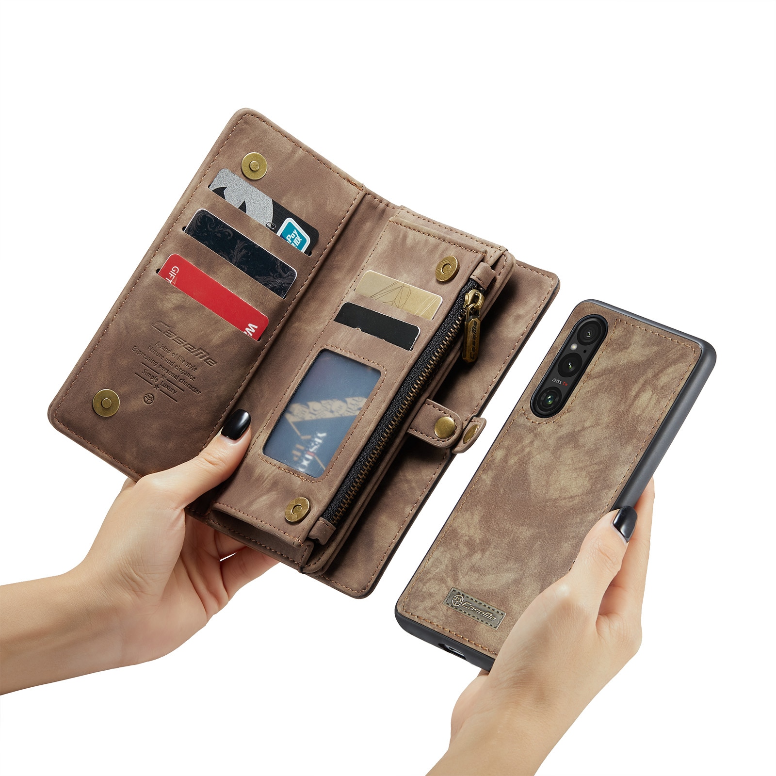Multi-slot Plånboksfodral Sony Xperia 10 VI Brun