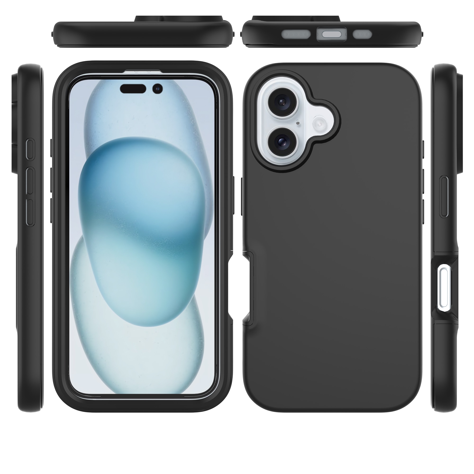 Full Protection Case iPhone 16 Svart