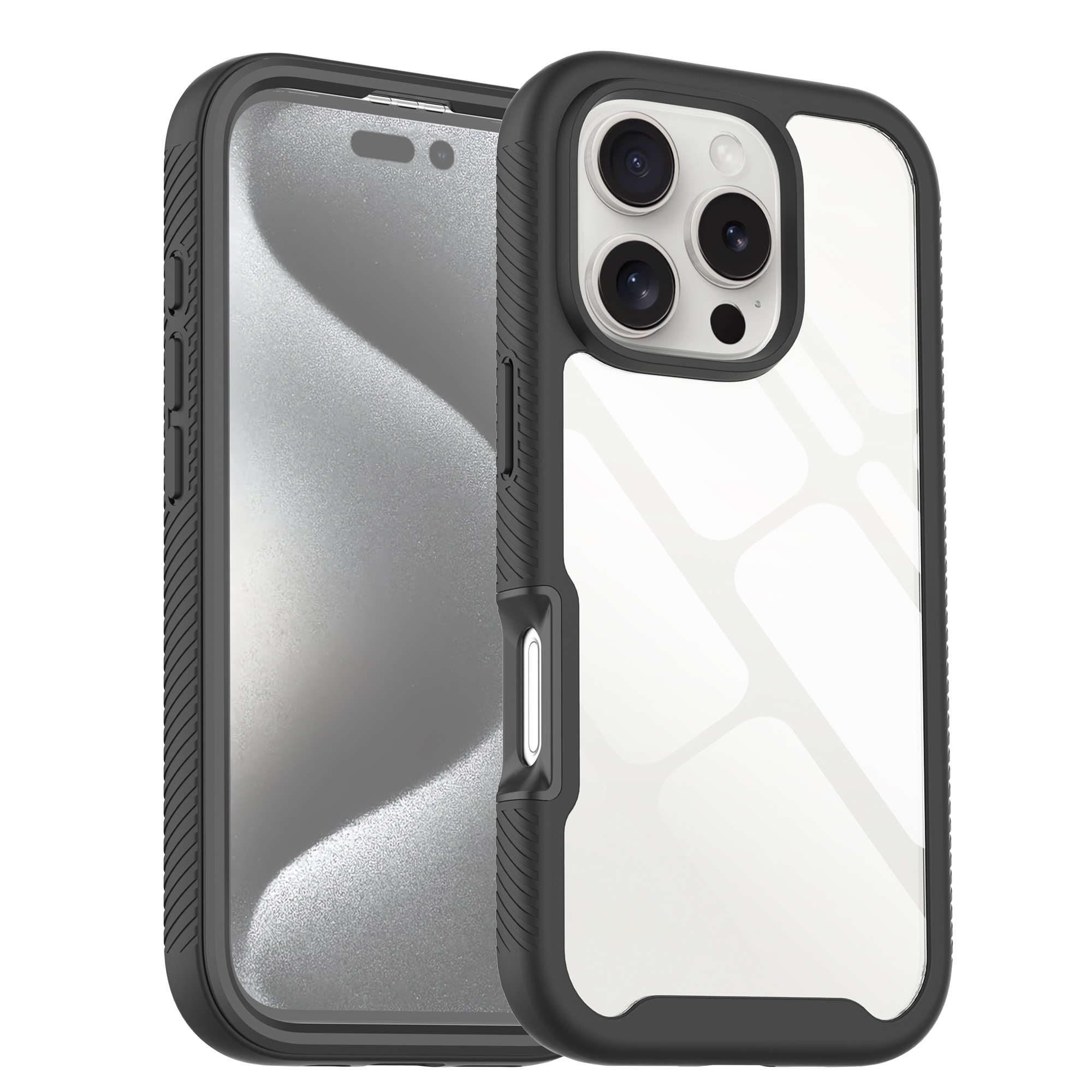 Full Protection Case iPhone 16 Pro Max Svart/transparent