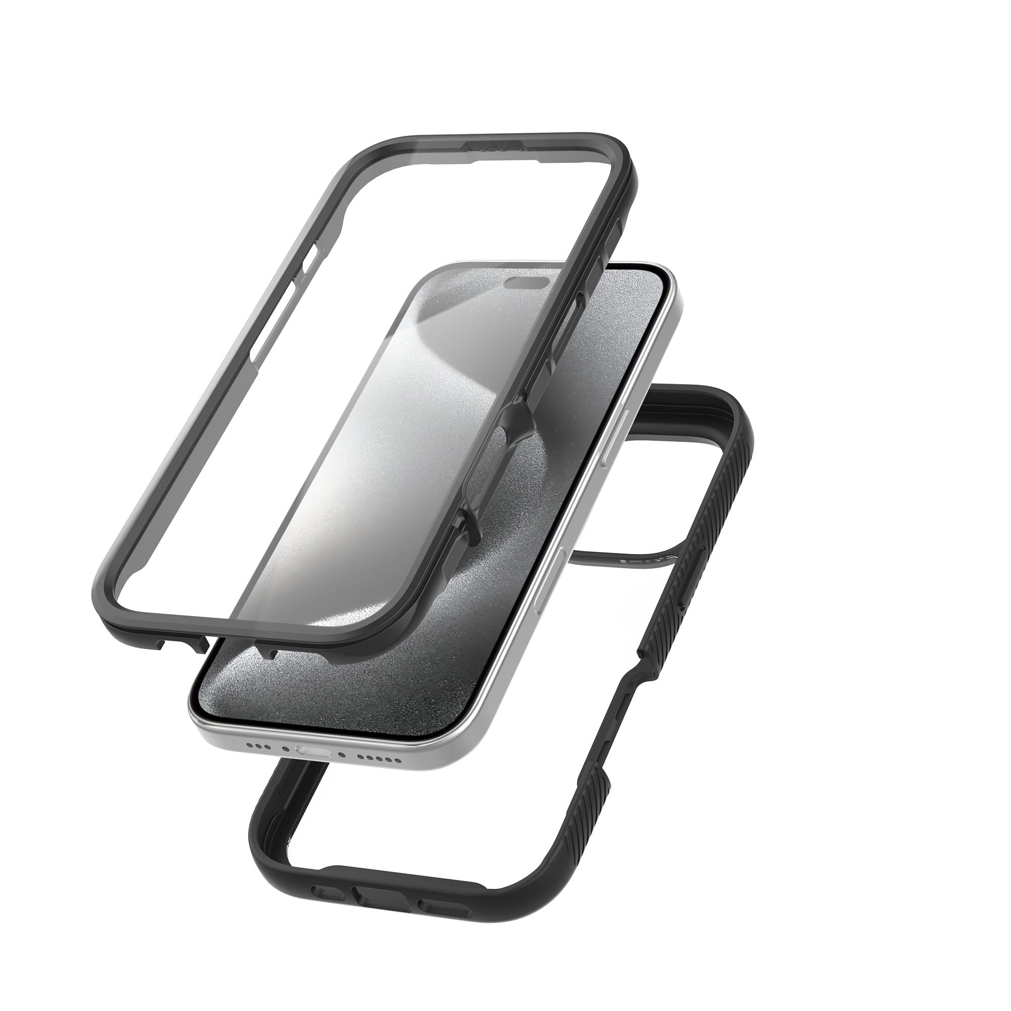 Full Protection Case iPhone 16 Pro Max Svart/transparent