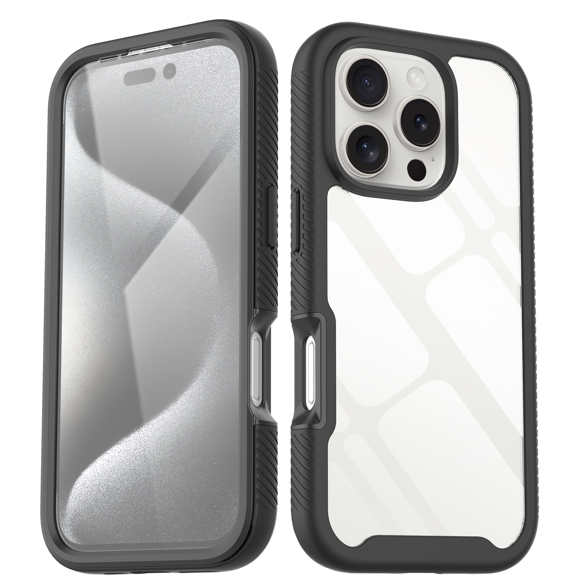 Full Protection Case iPhone 16 Pro Max Svart/transparent