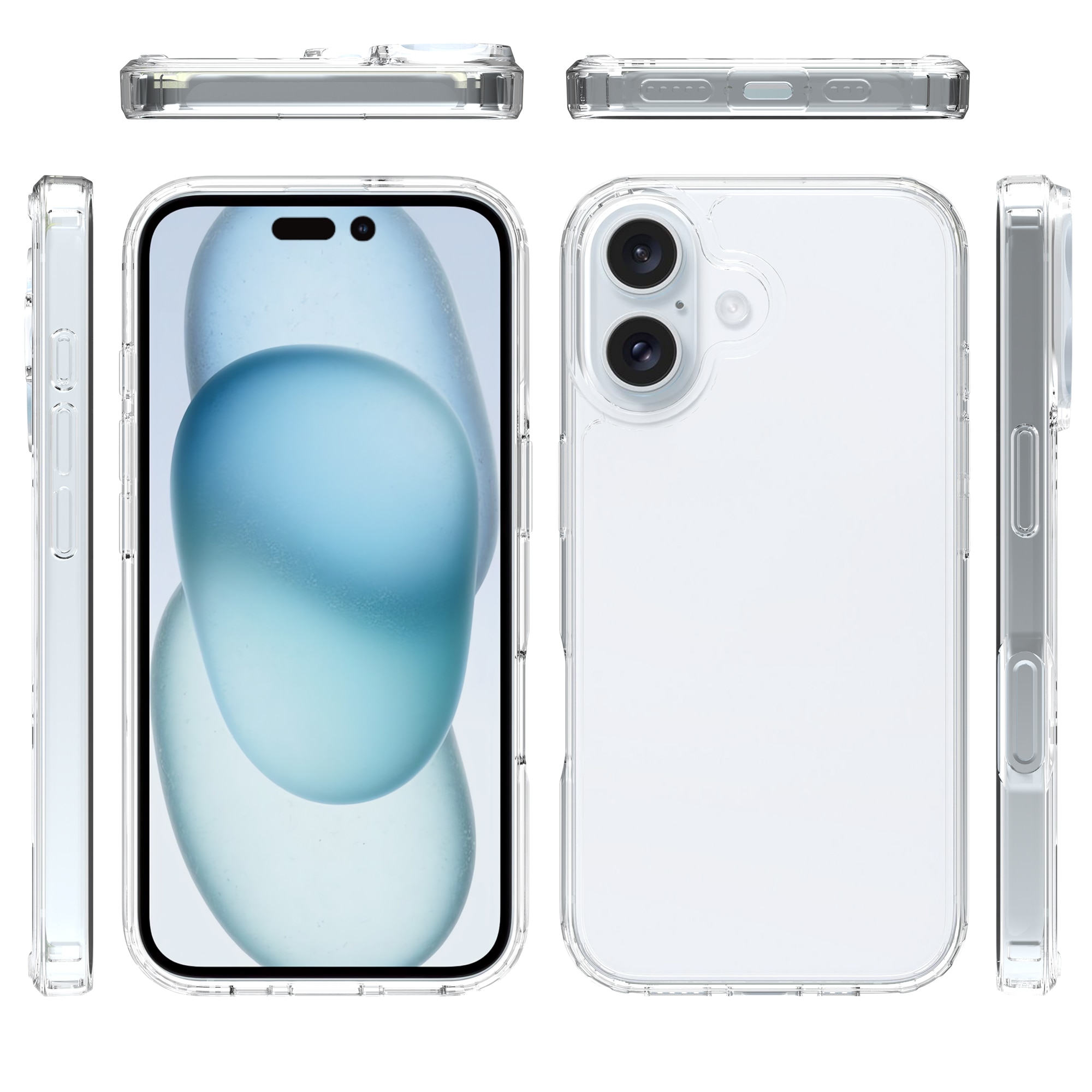 Hybridskal iPhone 16 Plus Genomskinlig