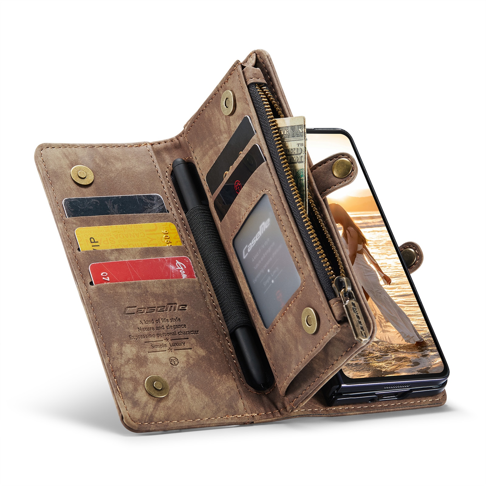 Multi-slot Plånboksfodral Samsung Galaxy Z Fold 6 Brun