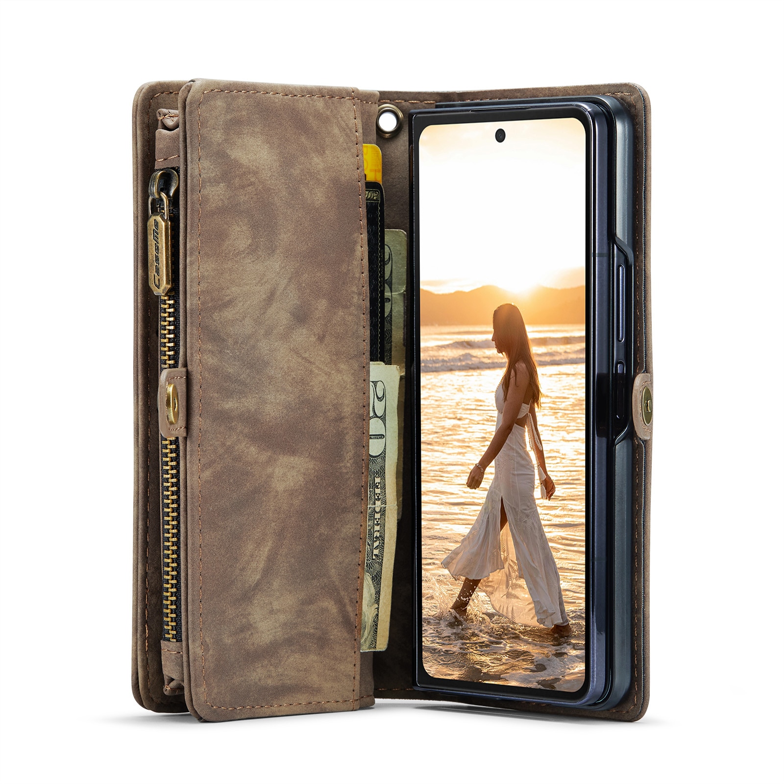 Multi-slot Plånboksfodral Samsung Galaxy Z Fold 6 Brun