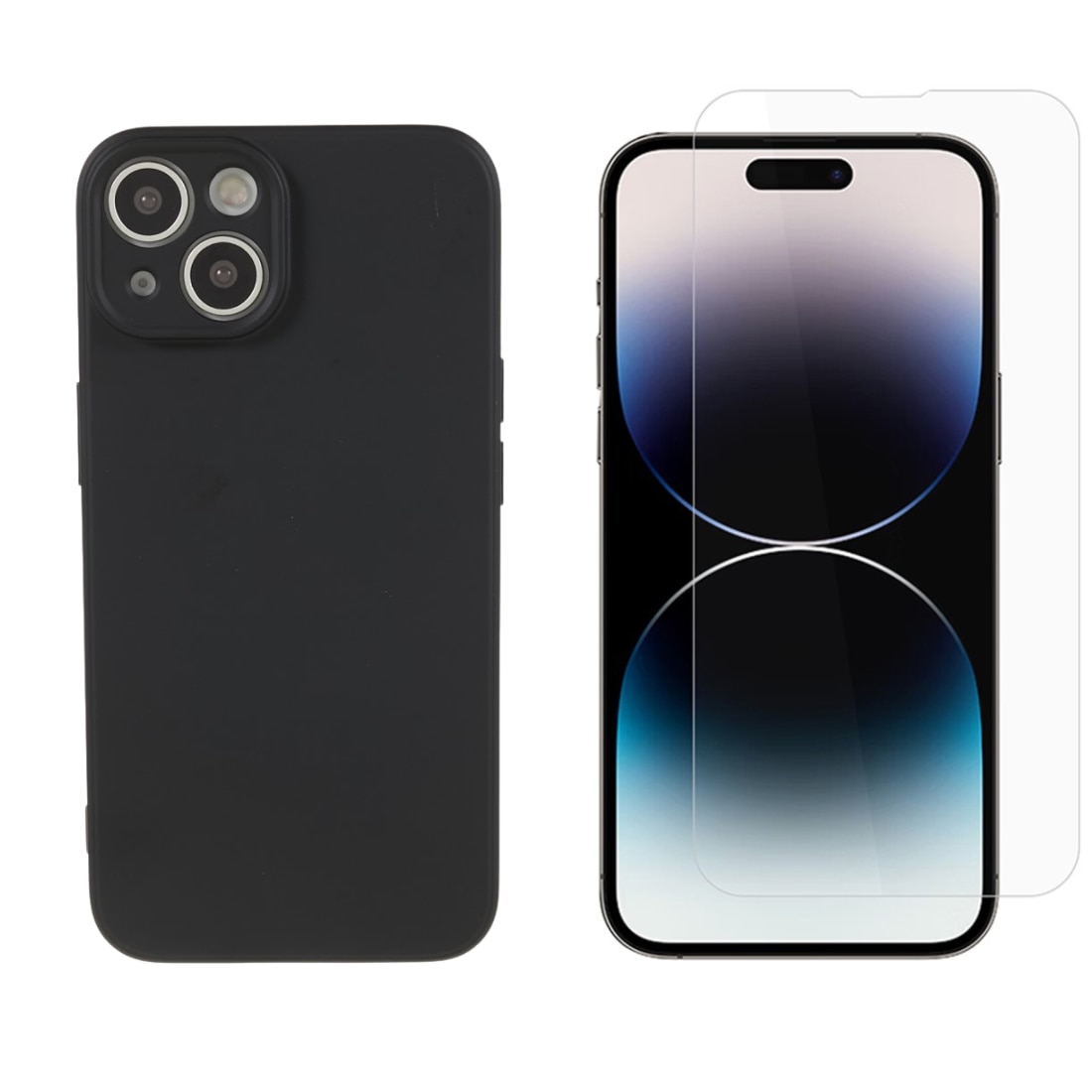 iPhone 15 Kit med TPU-skal och Skärmskydd