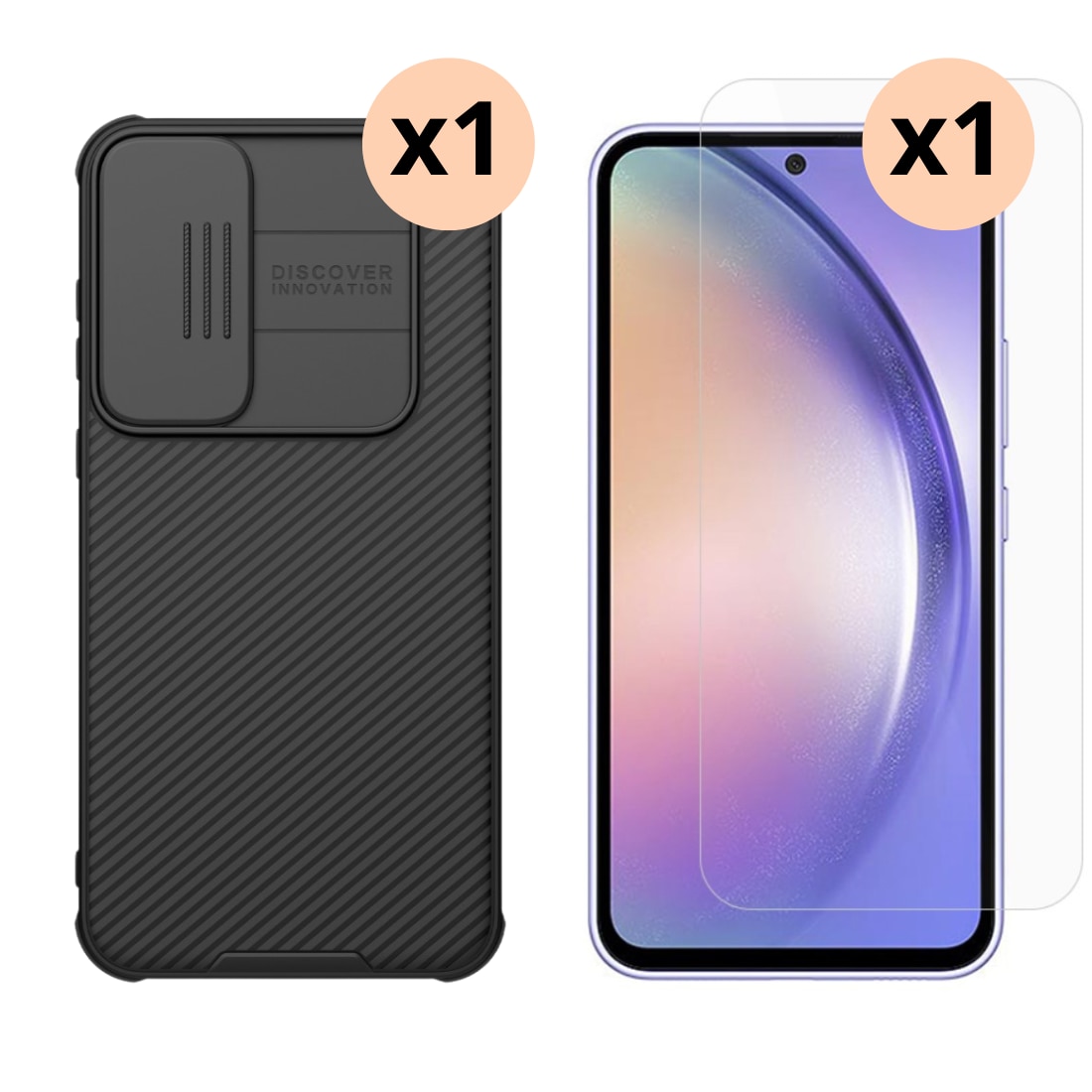 Samsung Galaxy A55 Kit med CamShield Skal och Skärmskydd