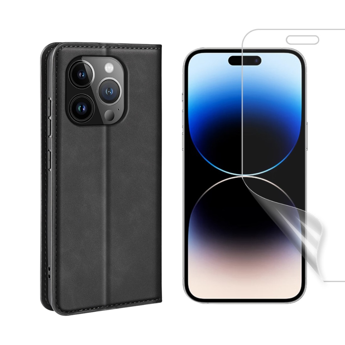iPhone 15 Pro Kit med Tunt fodral och Skärmskydd