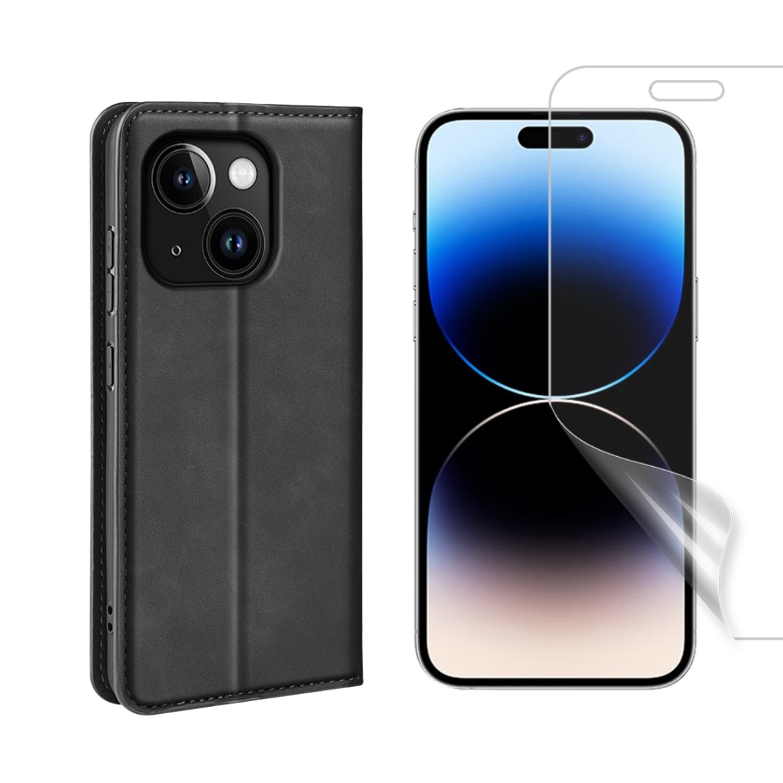 iPhone 15 Kit med Tunt fodral och Skärmskydd